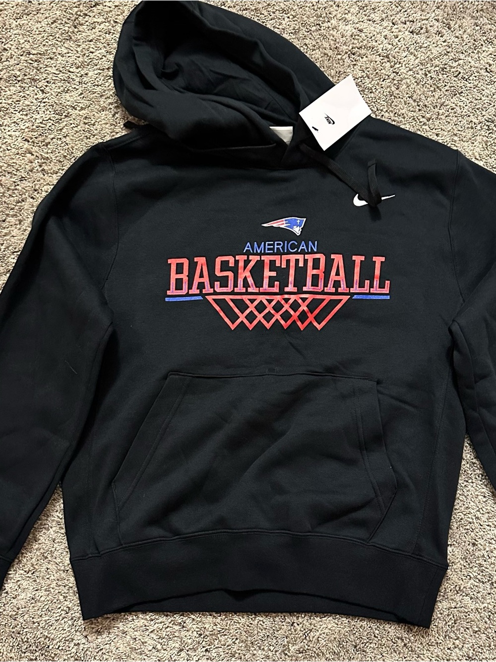 #214 NWT Nike Club Fleece Hoodie Mens S Black CJ1611-010 American Basketball Pat